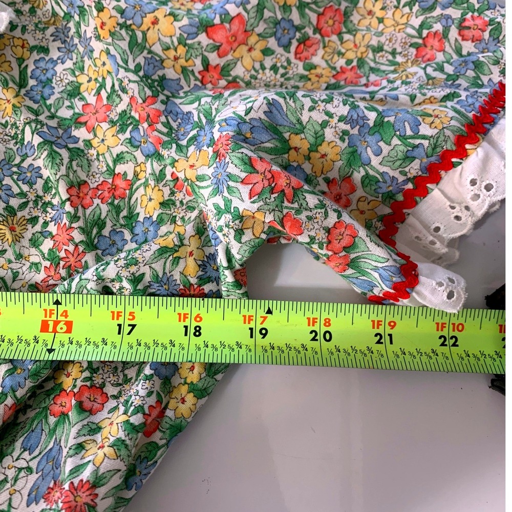 VTG Smart Time Floral Wrap Robe Petite Multicolor Eyelet Lace Rick Rack Retro - Picture 8 of 10